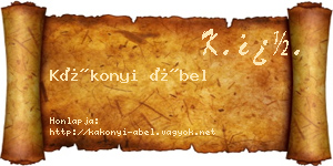 Kákonyi Ábel névjegykártya